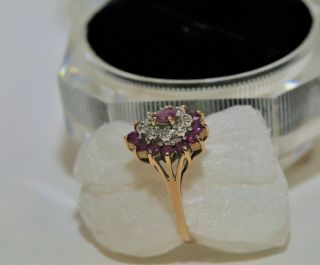 Antique 9ct Gold Ring Hallmarked with Pink Stones Engagement - HAR 2