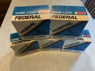 Vintage Federal Game Load Empty Shotgun Shell Boxes (5)