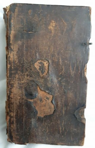 1743 German Bible Antique Vintage Hardcover Book Rare