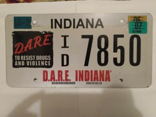 Indiana Dare License Plate Police Drug Abuse Resistance Education In 7850