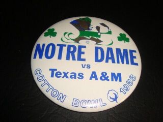 1988 Notre Dame Vs Texas A&m Fighting Irish Cotton Bowl Pin