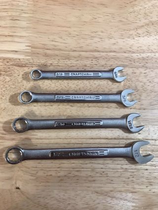 Vintage =craftsman= 4 Pc Combination Sae Wrench Set - Vv - - V^ - Series