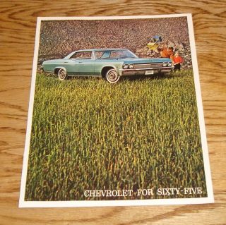 1965 Chevrolet Full Size Car Sales Brochure 65 Chevy Impala Ss Bel Air