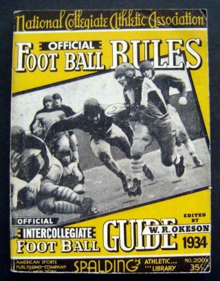 1934 Official Ncaa Football Guide Book With Rules Spaldings Athletic Library Ads