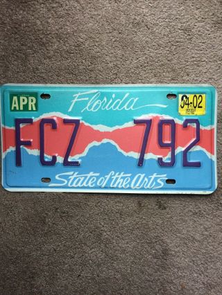 Florida “state Of The Arts” License Plate -