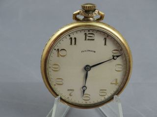Antique Illinois Gold Filled Pocket Watch 12s Ca 1925 17j 405 Grade
