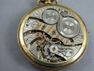 Antique Illinois Gold Filled Pocket Watch 12S Ca 1925 17J 405 Grade 3