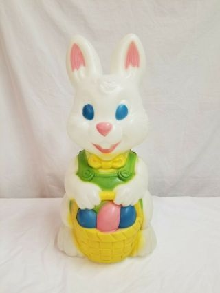 Vintage Plastic 19 " Blow Mold Light Up Easter Bunny Rabbit