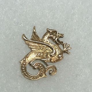 Vintage 10k Yellow Gold Griffin Gryphon Lapel Pin