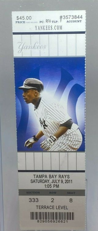 Derek Jeter 3000 Hit Yankees Milestone Ticket Stub 7/9 Mlb 2011 Psa 324
