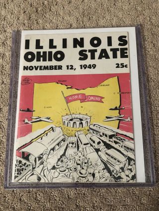 1949 Illinois Vs Ohio State Football Game Program