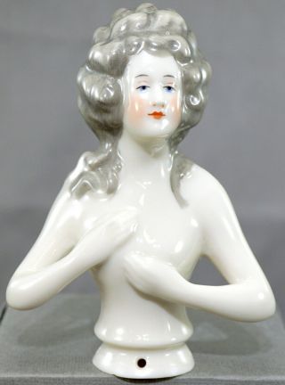 Vintage German Half Doll Porcelain Nude 4 - 3/4 " Tall