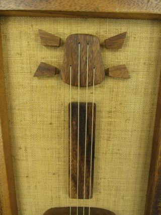 Enesco 2 Vintage Mid Century Wood Wall Art Guitar String Instruments 2