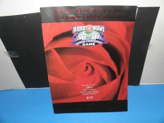 Ncaa 2002 Rose Bowl National Championship Game - Miami Vs.  Nebraska Program