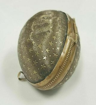 Antique Victorian SEWING EGG THIMBLE CASE Fob Necklace / Pendant 1800s 3