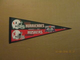 Ncaa Hurricanes Huskers Vintage 2002 National Championship Game At&t Pennant