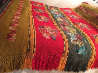 Vintage Large Afghan - Bright Multi - Colored Flower Pattern Boho Look - 68 