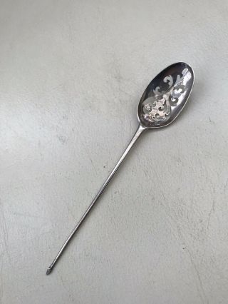 Antique 18th Cent Solid Silver Mote Spoon