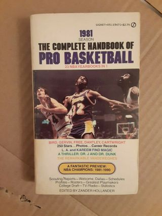 The Complete Handbook Of Pro Basketball 1981 Season Magic Johnson/larry Bird