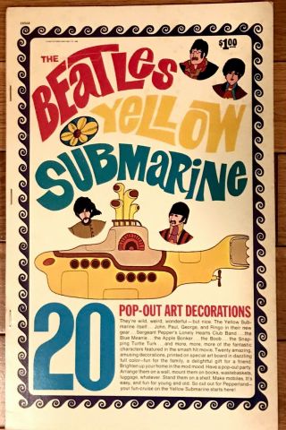 Beatles Vintage 1968 Yellow Submarine Pop - Out Art Decorations Book Very Good