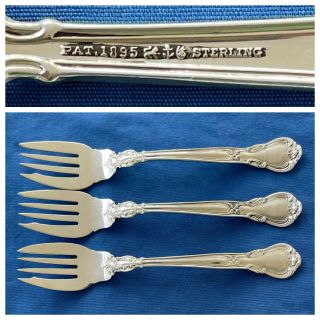 Patent 1985 Gorham Chantilly 3 Salad Forks Sterling Silver Old Marks Monoremoved