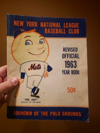 1963 York Mets National League Baseball Revised Official Year Book 50c