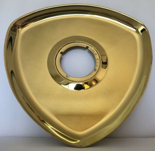 Vintage Mid Century Modern Polished Brass Door Plate Escutcheon Tear Drop 1950’s
