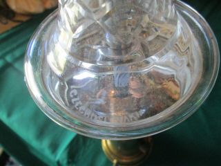 Antique Vtg Floor Lamp brass Torchiere etched mirror glass Czechoslovakia 2