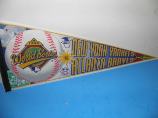 Mlb 1996 World Series Ny Yankees Vs Atlanta Braves Logo Pennant 12 X 30