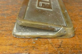 Vintage Antique Heavy Cast Brass Mail Drop Slot - Recessed Letters - 8 3/4” Wide 3