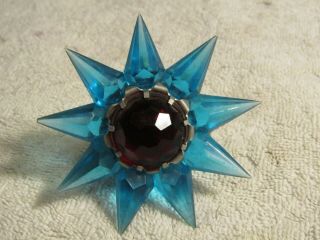 Vintage Blue Red Matchless Decorative Wonder Star Christmas Bulb C7 Bakelite 