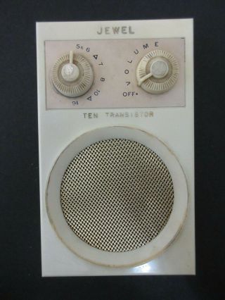 Vintage Jewel Ten Transistor Radio,  Made In U.  S.  A.  With Case,