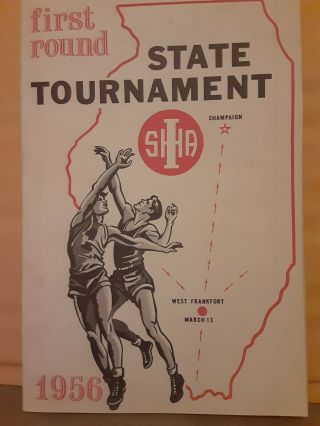 1956 Illinois High School Basketball State Tournament Program Pinckneyville