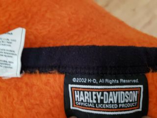 Harley Davidson LargeThick Blanket Throw Orange & Black 2002 biederlack America 3