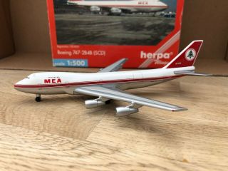 Mea Middle East Airlines 747 - 2b4b (scd) 1:500 (reg Od - Agh) 502658 Og Herpa Wings