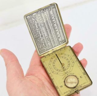 Antique Pocket Sundial Watch Compass Sunwatch Us Version 1920 
