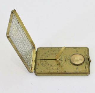 Antique pocket sundial watch compass Sunwatch US Version 1920 ' s Ansonia Clock co 2