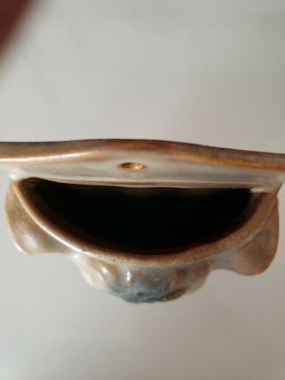 Vintage Ceramic/Pottery Bull/Steer/Cow Head Wall Pocket vase - Blue & White 3