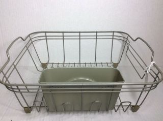 Vintage Farmhouse Kitchen Sink Metal Wire Countertop Dish Drying Rack Drainer