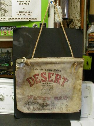 Vintage Canvas Desert Water Bag - Ames,  Harris & Neville San Francisco