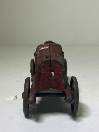 Vintage Hubley Cast Iron Boat Tail Race Car Toy Red 3