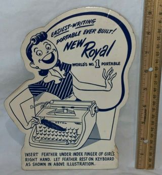 Antique Royal Typewriter Sign Worlds 1 Portable Vintage Office Advertising Old