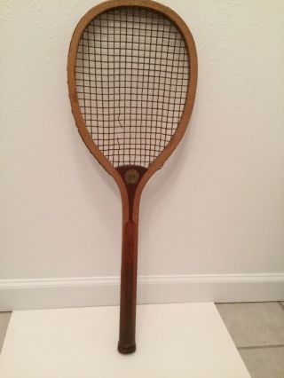 Antique Vintage Tennis Racket Racquet - Spalding No Model Checkered Handle
