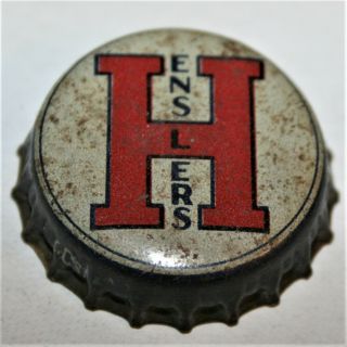 Vintage Cork Lined Beer Bottle Cap Crown Joseph Hensler Brewing Co " Henslers "
