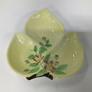 Vtg Carlton Ware Apple Blossom 3 Sectioned Leaf Shaped Serving Dish 404