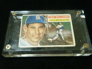 1956 Ted Williams 5 Topps Baseball Card Poor Quality But Case