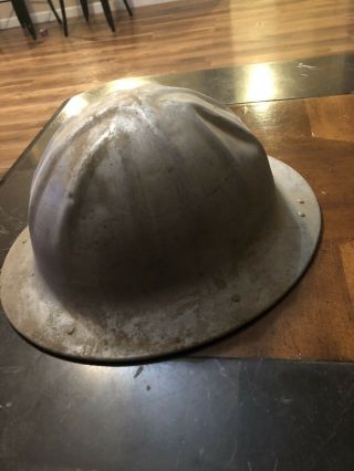 Vintage B.  F.  McDonald Co Full Brim Aluminum Roughneck Hard Hat Los Angeles 3