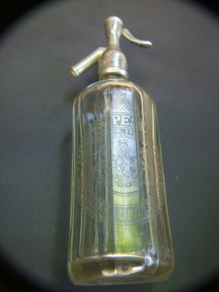 Antique Schweppes Syphon London Sydney Melbourne Glass Etched Bottle