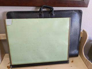 Vintage Mayline Drafting Table Top Green Work Surface W/ Straight Edge & Case
