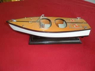 14 " Vintage Chris - Craft Wooden Boat Model - Cool Windshield Design
